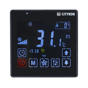 Пульт термостат для фанкойла черный корпус